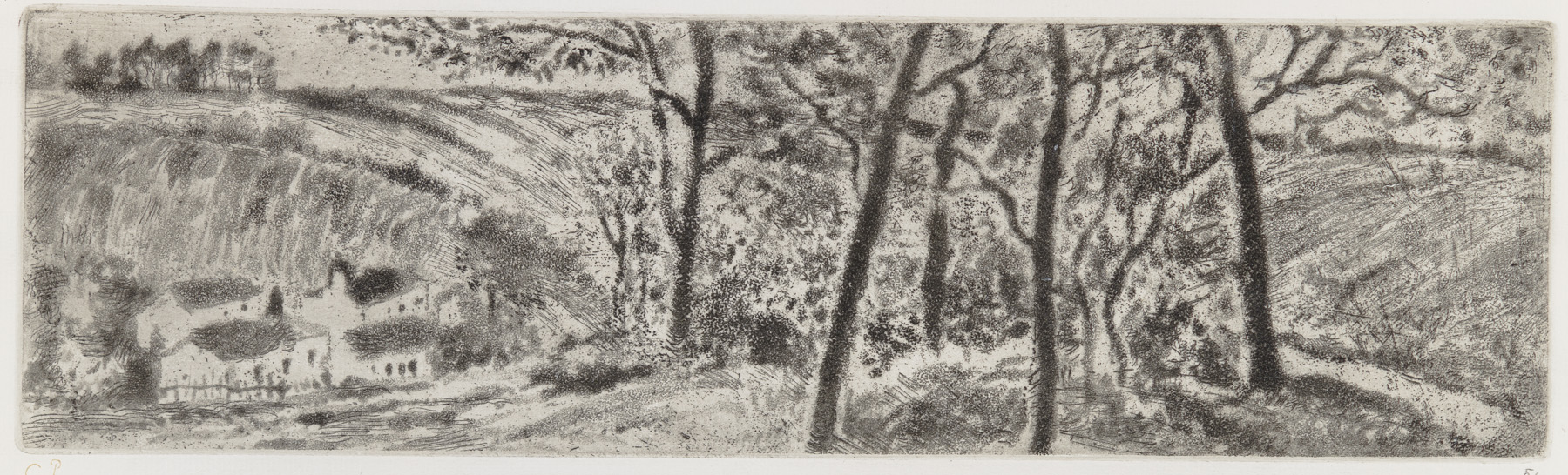 Paysage En Long (landscape Panorama) by Camille Pissarro