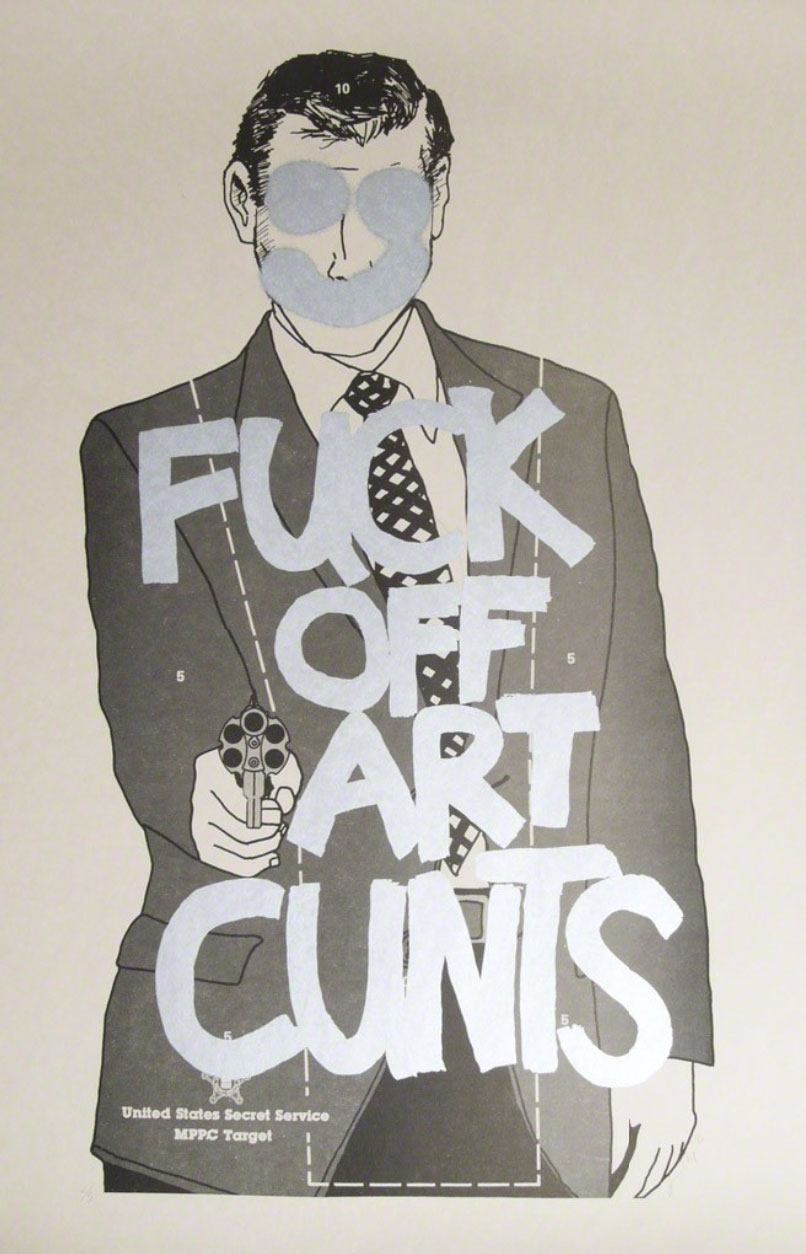 Fuck Off Art Cunts (Silver) by Simon Thompson