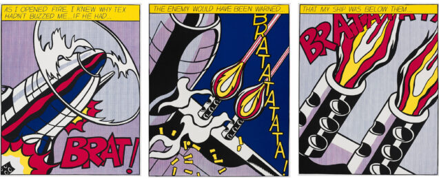 As I Opened Fire ( Triptych ) by Roy Lichtenstein at Michael Lisi/Contemporary Art