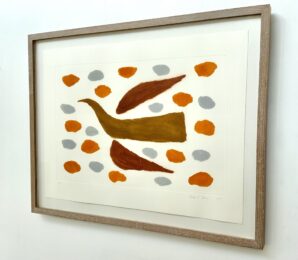 Bird In Grey And Orange by Breon O'Casey at pgr fine art