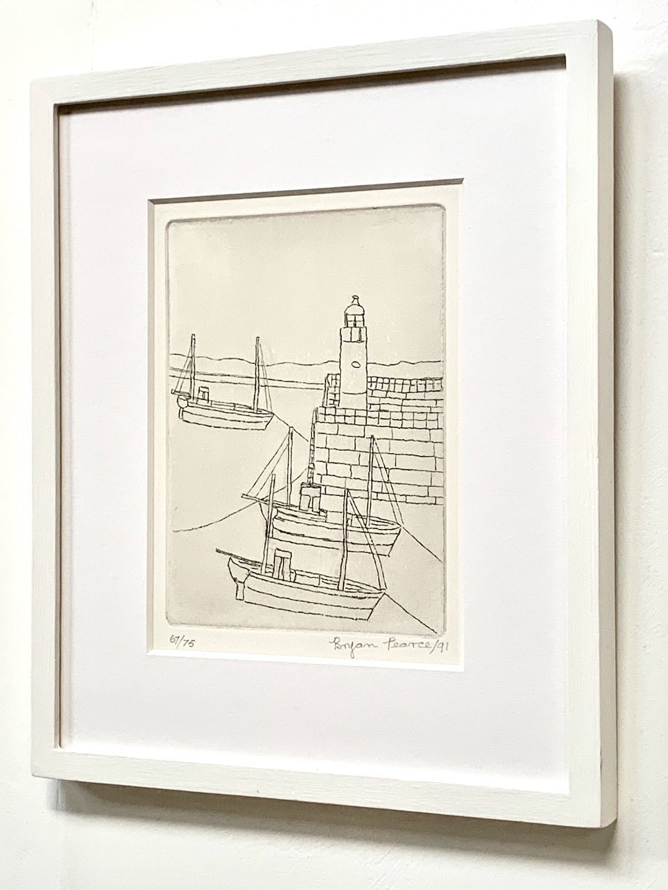 Three Boats In A Harbour by Bryan Pearce