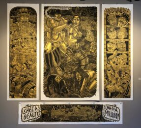 Electric Baloneyland Parts 1,2, And 3 (triptych) by Tom Huck at Tom Hück's Evil Prints