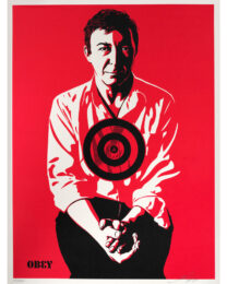 Jasper Johns (red) by Shepard Fairey at Robert Fontaine Gallery