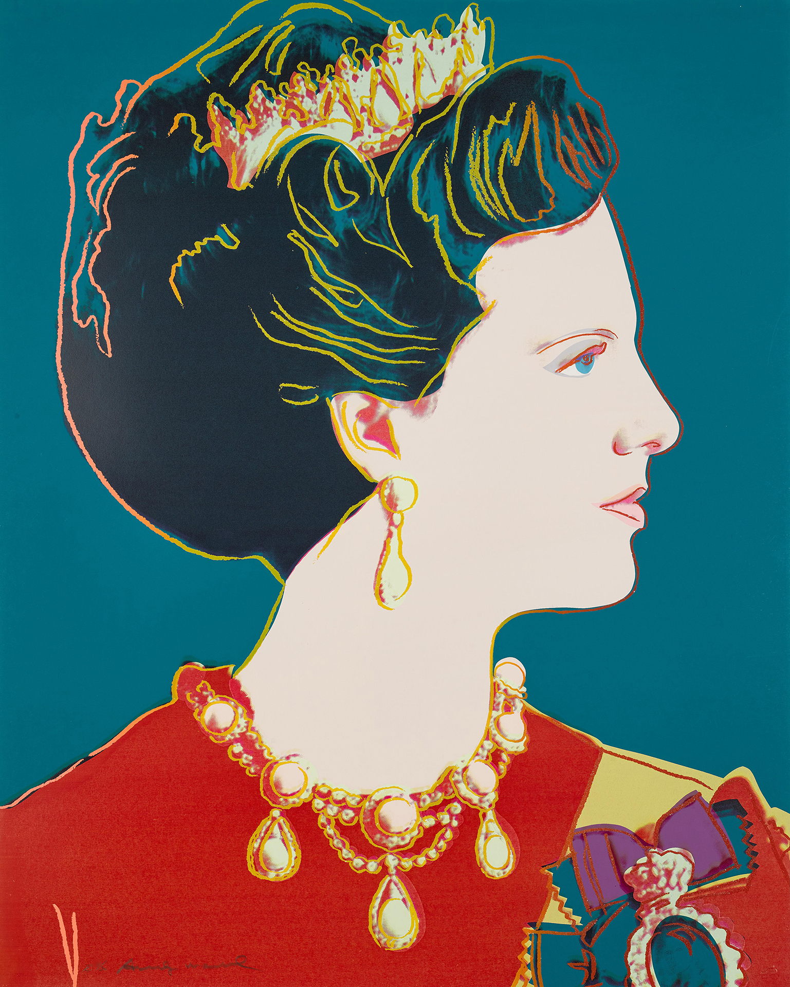 Queen Margrethe Ii Of Denmark (fs Ii.343) by Andy Warhol