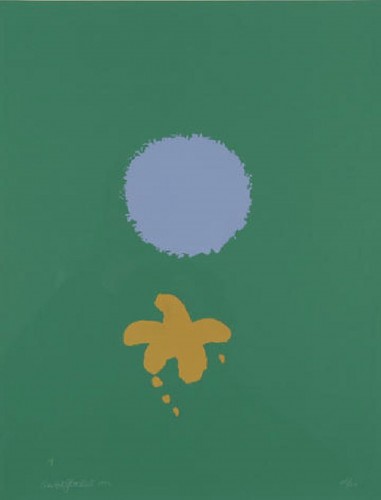 Green Ground Blue Disc by Adolph Gottlieb