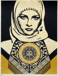 Arab Woman (gold) by Shepard Fairey at Gregg Shienbaum Fine Art