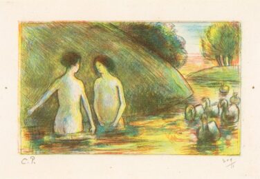 Baigneuses Gardeuses D’oies (bathing Women Tending Geese) by Camille Pissarro at Christopher-Clark Fine Art