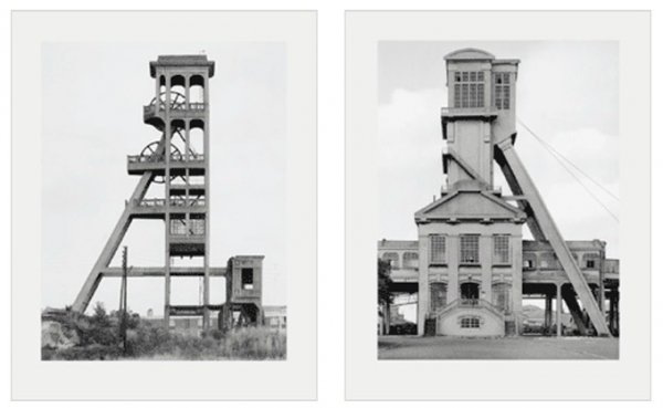 Zwei Fördertürme by Bernd & Hilla Becher