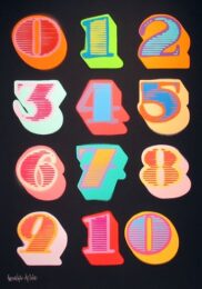 Black Shutterfont Numbers by Eine at Lieberman Contemporary