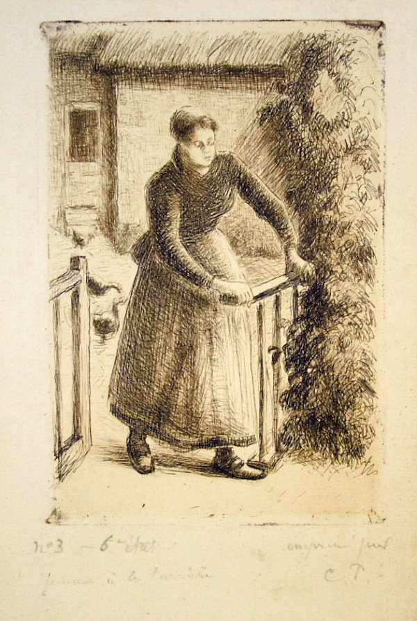 Femme A La Barriere (woman At The Gate) by Camille Pissarro