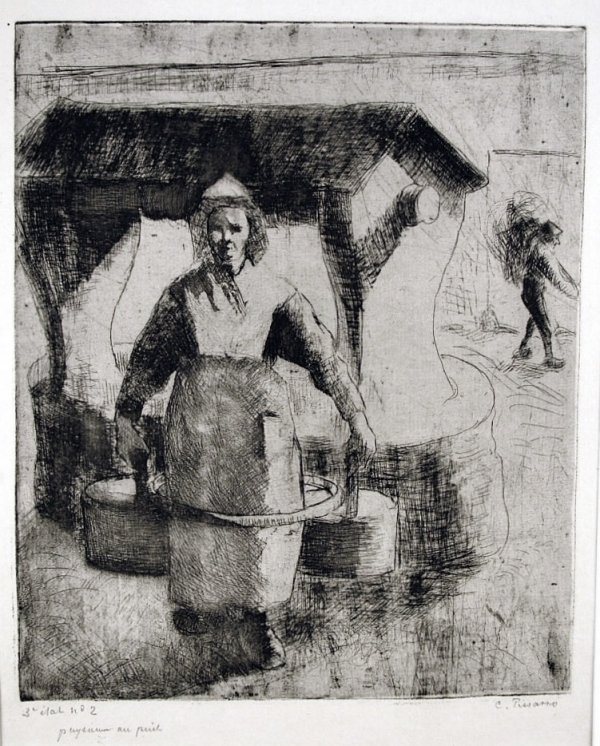 Paysanne Au Puits (peasant Woman At The Well) by Camille Pissarro