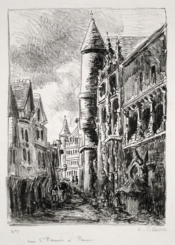 Rue Saint-romain, à Rouen by Camille Pissarro