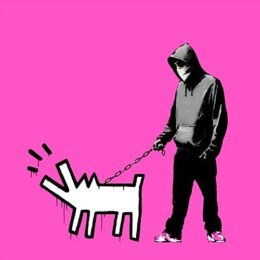 Choose Your Weapon (bright Pink) by Banksy at Vogtle Contemporary