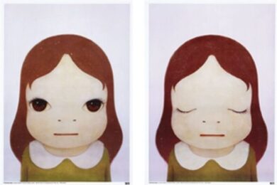 Cosmic Girls (open Eyes / Closed Eyes) Set Of 2 Works by Yoshitomo Nara at Vogtle Contemporary