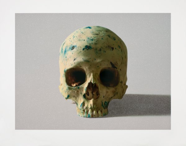 Studio Half Skull, Face On (with Diamond Dust) by Damien Hirst