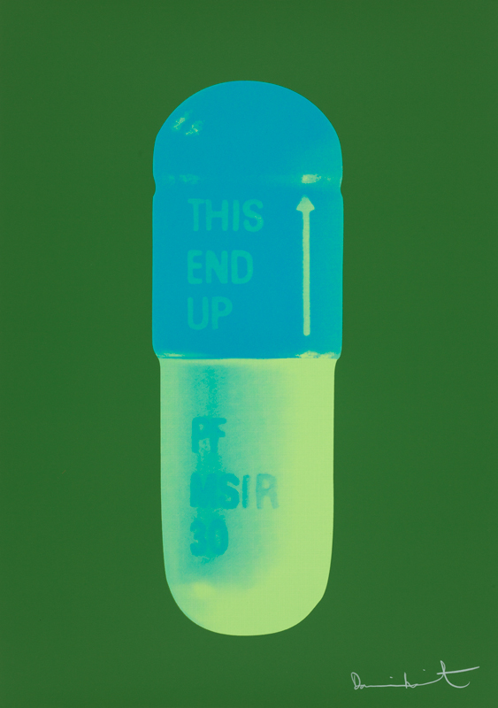 The Cure – Forest Green/turquoise/acid Green by Damien Hirst