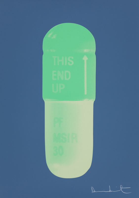 The Cure – Steel Blue/acid Green/apple Green by Damien Hirst