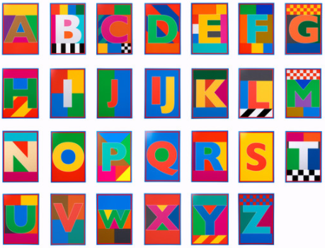 Dazzle Alphabet by Peter Blake