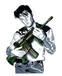 Don’t Be Cruel – Camouflage by Mr. Brainwash at Lieberman Contemporary
