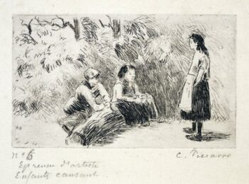 Enfants Causant by Camille Pissarro at Harris Schrank Fine Prints