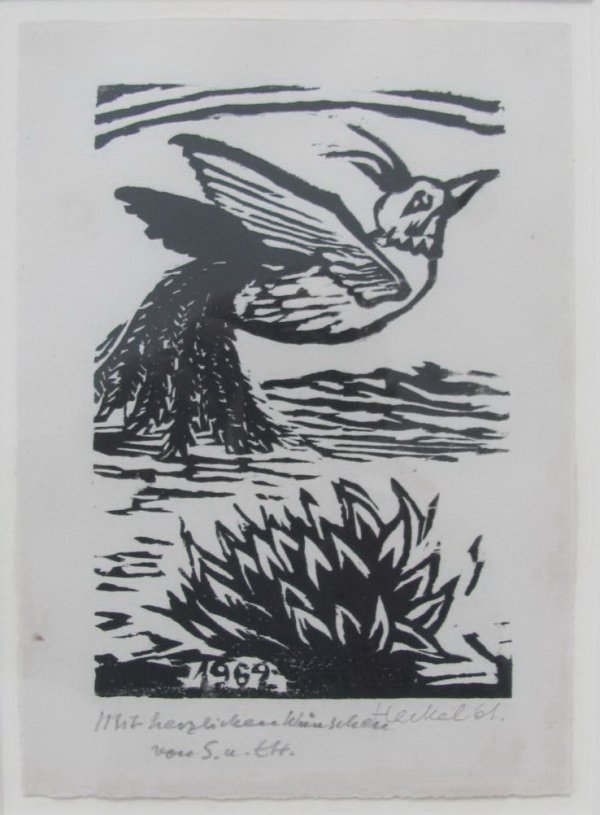 Jahresblatt: Auffliegender Vogel by Erich Heckel