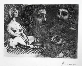 Private: Femme Nue Assise Et Trois Tetes Barbues by Pablo Picasso at Harris Schrank Fine Prints