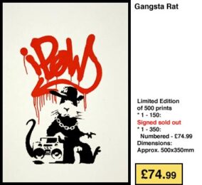 Gangster Rat by Banksy at Brandler Galleries