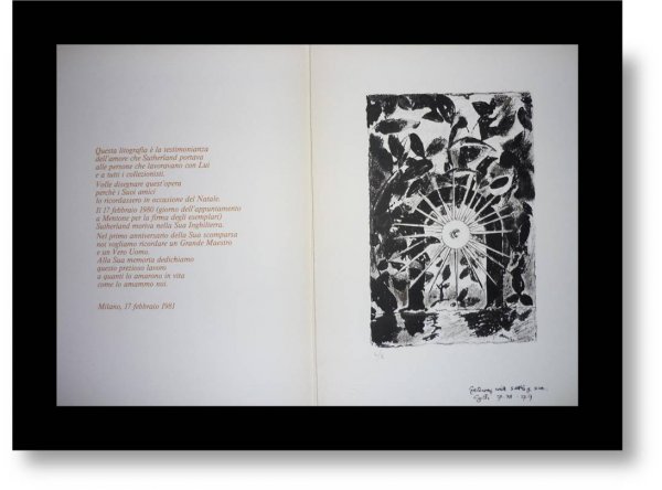 Gateway With Setting Sun (black and white version) by Graham Sutherland
