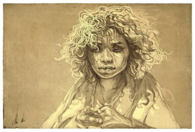 Girl With Dappled Sunlight by Swoon at Tandem Press (IFPDA)