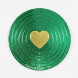 Gold Heart On Green Target (metal Flake) by Peter Blake at Paul Stolper Gallery