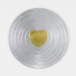 Gold Heart On Silver Target (metal Flake) by Peter Blake at Paul Stolper Gallery