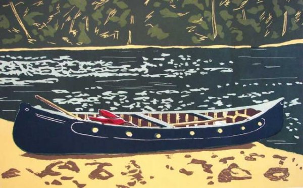 Green Canoe by Richard Bosman