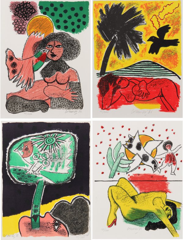Femmes Et Oiseux by Guillaume Corneille