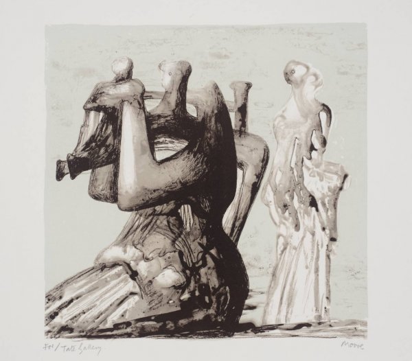 Mother And Child, With Light Background by Henry Moore