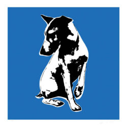 His Master’s Voiceless (blue) by Blek Le Rat at Lieberman Contemporary