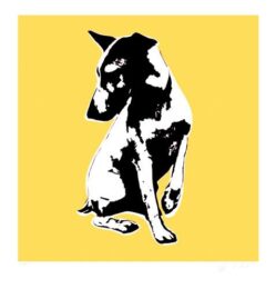 His Master’s Voiceless (yellow) by Blek Le Rat at Lieberman Contemporary