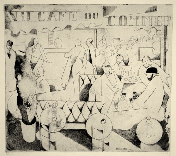 Le Cafe Du Commerce by Jean-Emile Laboureur