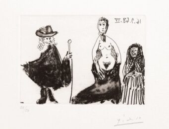 Private: Jeune Fille, Célestine Et Petit-maître by Pablo Picasso at John Szoke Gallery