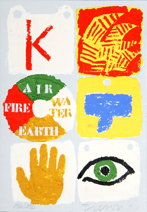 Fire, Air, Water, Earth by Joe Tilson