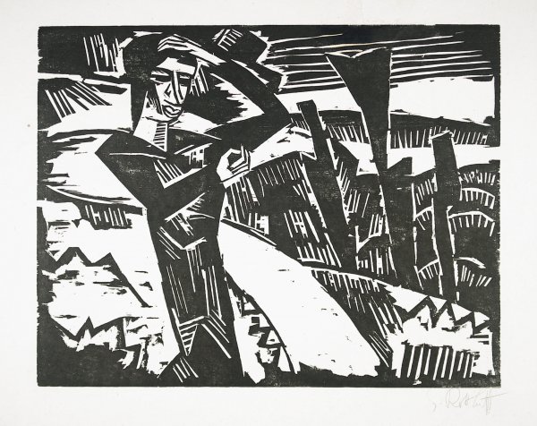 Karl Schmidt-Rottluff | Frau und Wald (1920) | MutualArt