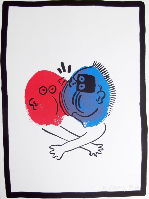 Story Of Red & Blue #19 by Keith Haring