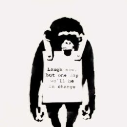 Laugh Now (signed) by Banksy at Lieberman Contemporary
