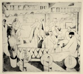 Le Cafe Du Commerce by Jean-Emile Laboureur at Harris Schrank Fine Prints