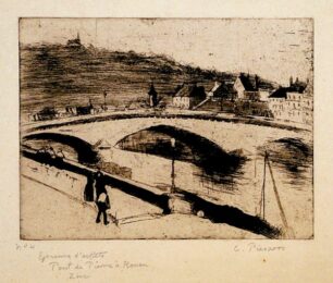 Le Pont De Pierre by Camille Pissarro at Harris Schrank Fine Prints