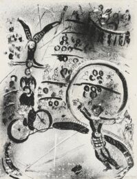 Les Cyclistes by Marc Chagall at Isselbacher Gallery