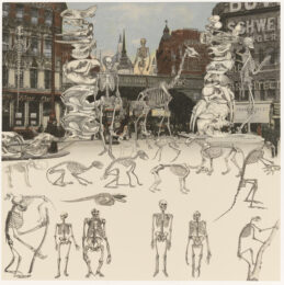 London- Ludgate Circus- Day Of The Skeletons by Peter Blake at Paul Stolper Gallery