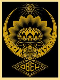 Lotus Ornament Gold by Shepard Fairey at Gregg Shienbaum Fine Art