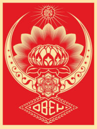 Lotus Ornament Red by Shepard Fairey at Gregg Shienbaum Fine Art