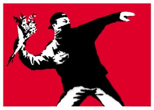 Love Is In The Air (signed) by Banksy at Lieberman Contemporary