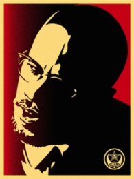 Malcolm X Red by Shepard Fairey at Gregg Shienbaum Fine Art